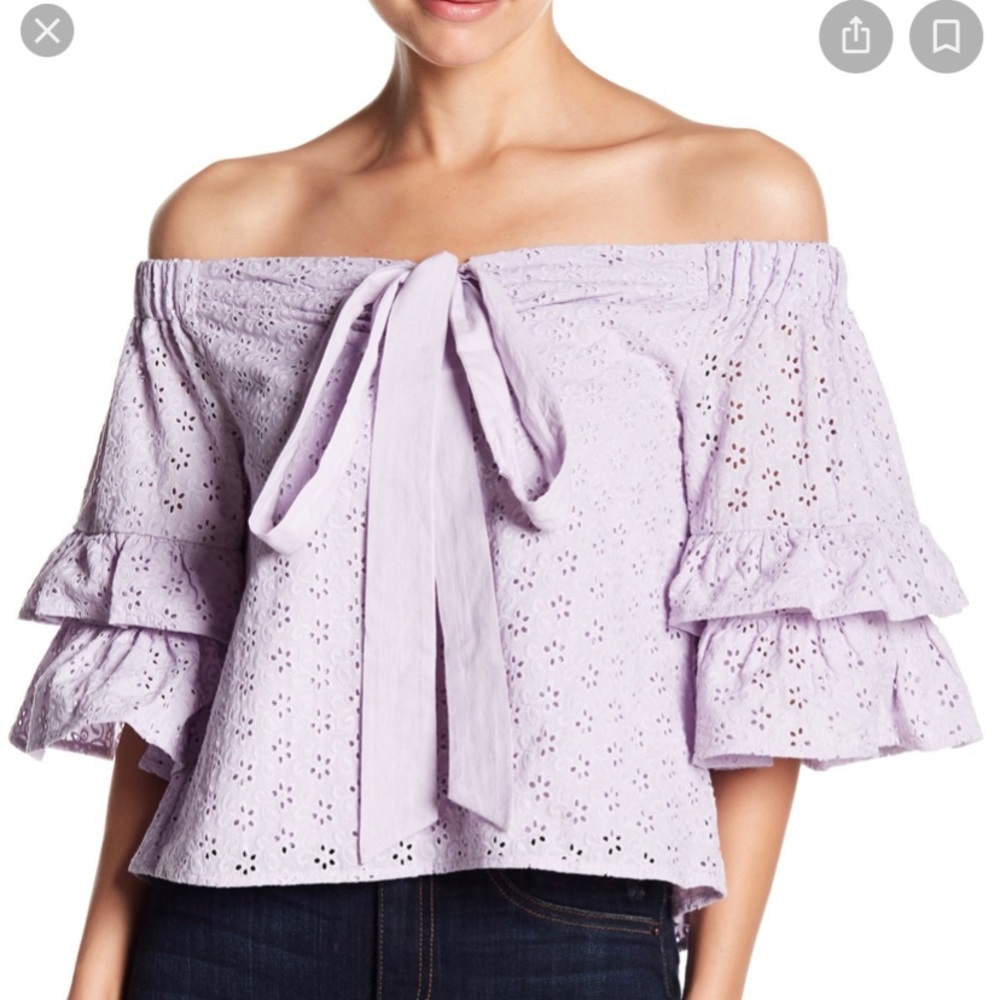Romeo & Juliet Couture
Off Shoulder Eyelet Blouse